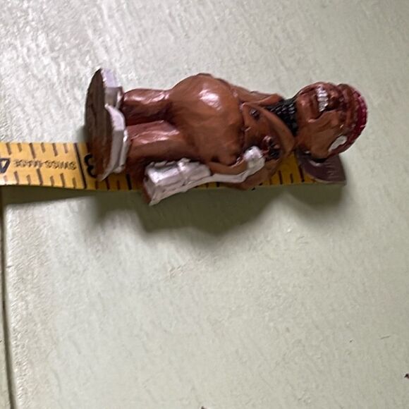 Lot of two vintage hand carved wooded figurines.cowboy golfer - Picture 11 of 12